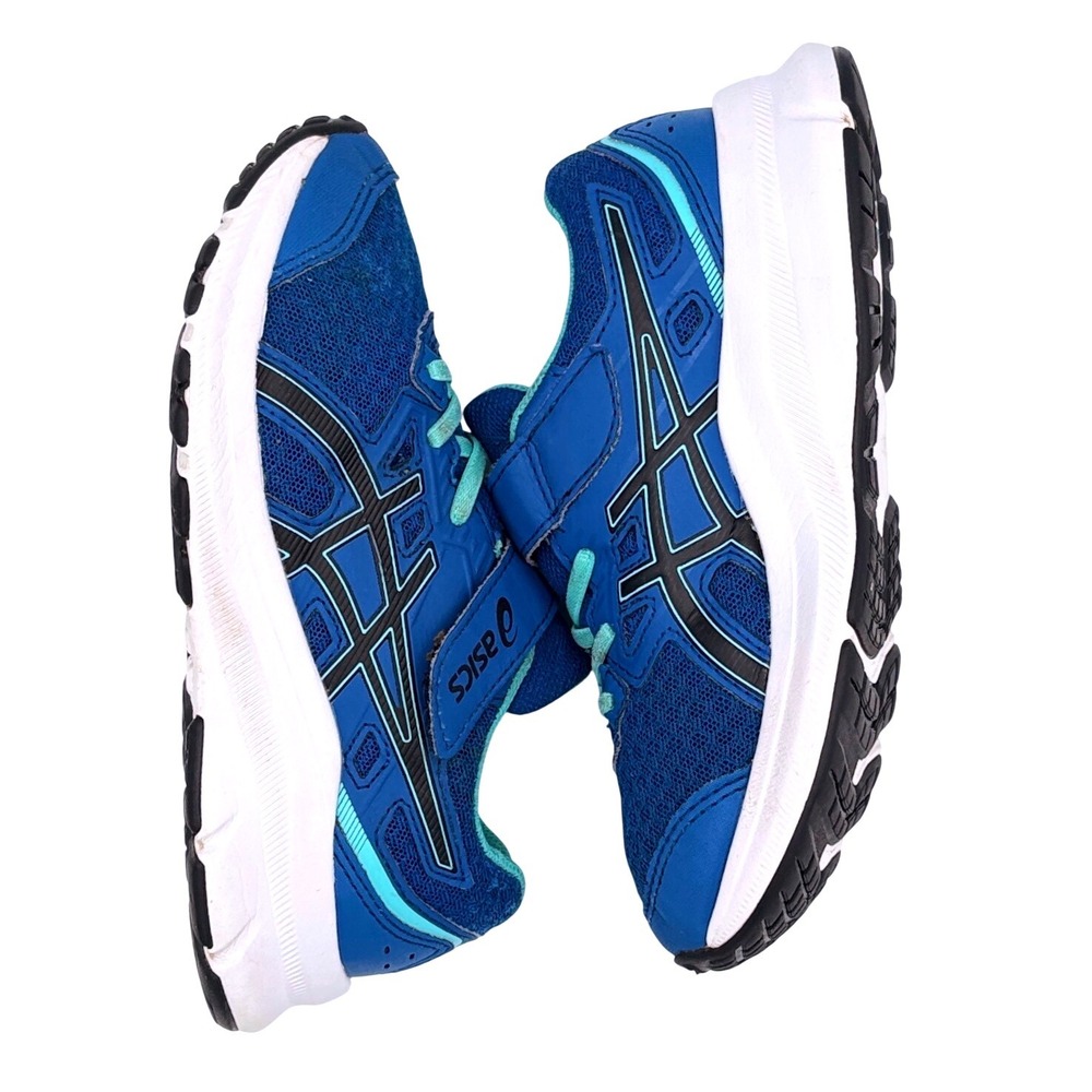 ASICS Kids Running Shoes Size 1 Blue Hook and Loop Sneakers Youth - Picture 6 of 9